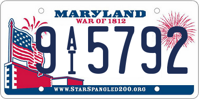 MD license plate 9AI5792