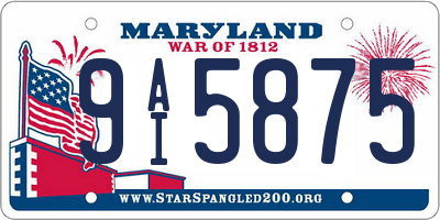 MD license plate 9AI5875