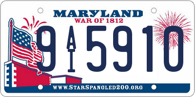 MD license plate 9AI5910
