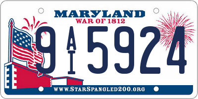 MD license plate 9AI5924