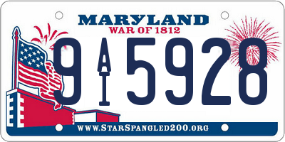 MD license plate 9AI5928