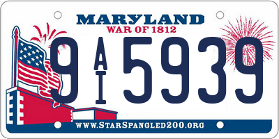 MD license plate 9AI5939