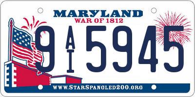 MD license plate 9AI5945
