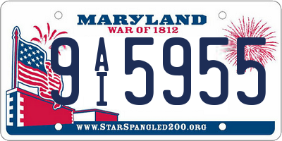 MD license plate 9AI5955