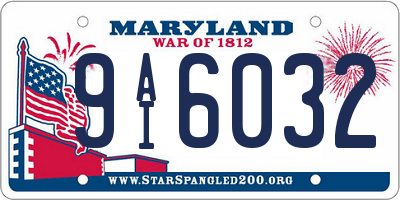 MD license plate 9AI6032