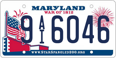 MD license plate 9AI6046