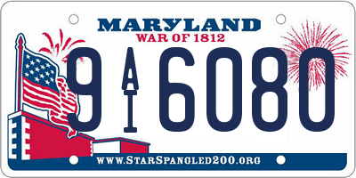 MD license plate 9AI6080