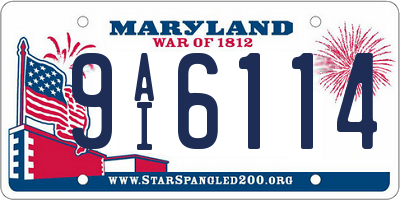 MD license plate 9AI6114