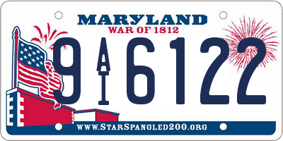 MD license plate 9AI6122