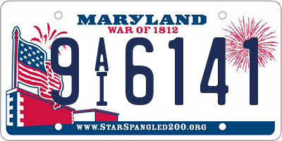 MD license plate 9AI6141