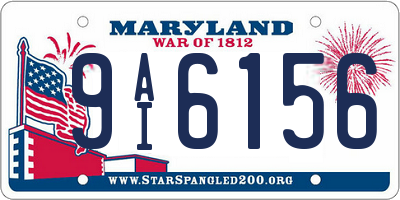 MD license plate 9AI6156