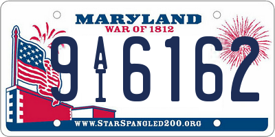 MD license plate 9AI6162