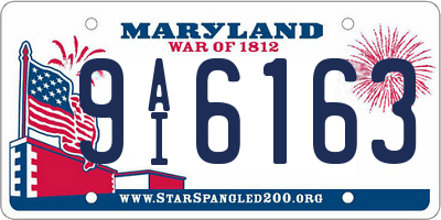 MD license plate 9AI6163