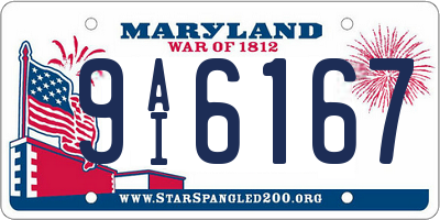 MD license plate 9AI6167