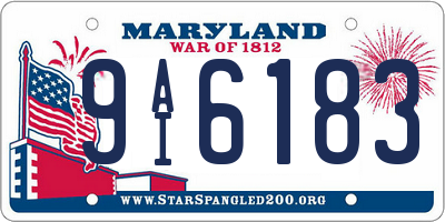MD license plate 9AI6183