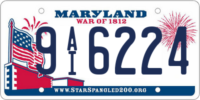 MD license plate 9AI6224