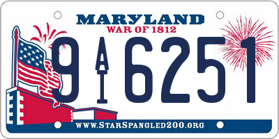 MD license plate 9AI6251