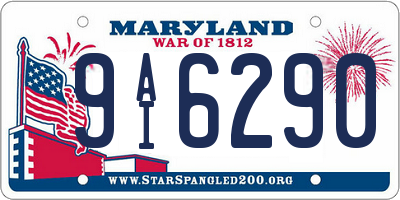 MD license plate 9AI6290