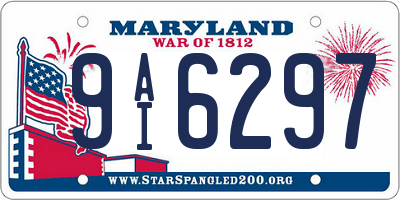 MD license plate 9AI6297