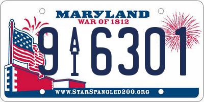 MD license plate 9AI6301