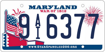 MD license plate 9AI6377