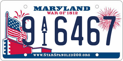MD license plate 9AI6467
