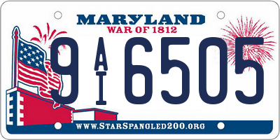 MD license plate 9AI6505
