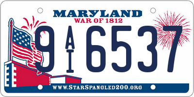 MD license plate 9AI6537