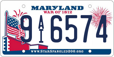MD license plate 9AI6574