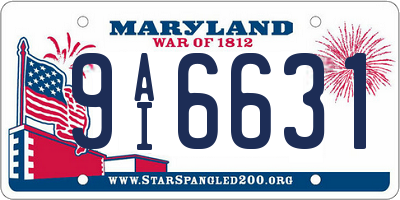 MD license plate 9AI6631