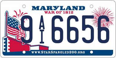 MD license plate 9AI6656