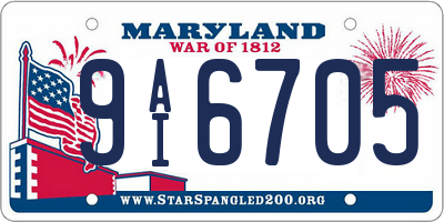 MD license plate 9AI6705