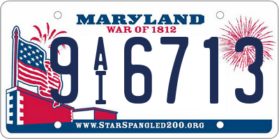 MD license plate 9AI6713