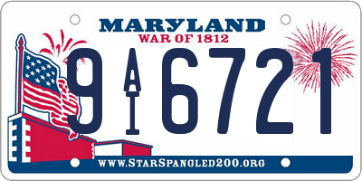 MD license plate 9AI6721