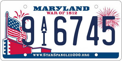 MD license plate 9AI6745