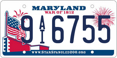 MD license plate 9AI6755