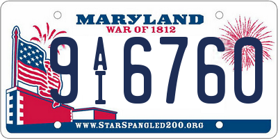 MD license plate 9AI6760