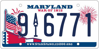 MD license plate 9AI6771