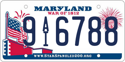 MD license plate 9AI6788
