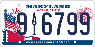 MD license plate 9AI6799