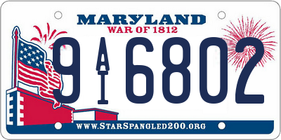 MD license plate 9AI6802