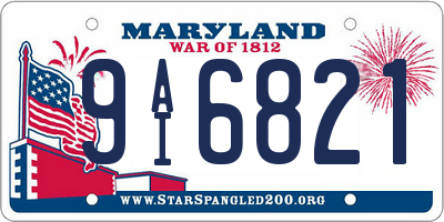 MD license plate 9AI6821