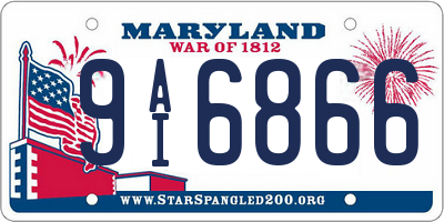 MD license plate 9AI6866