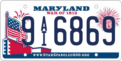 MD license plate 9AI6869