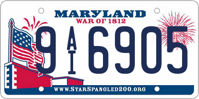 MD license plate 9AI6905