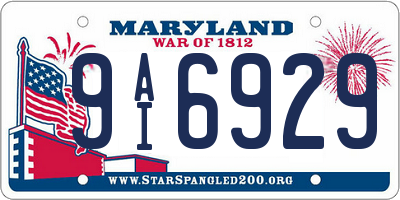 MD license plate 9AI6929