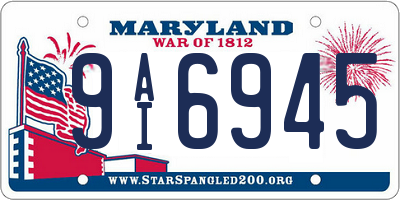 MD license plate 9AI6945
