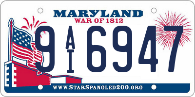 MD license plate 9AI6947