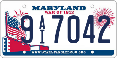 MD license plate 9AI7042