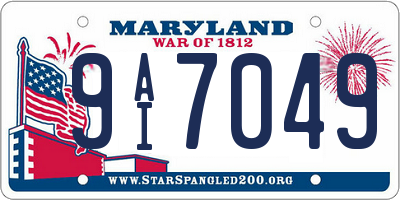 MD license plate 9AI7049